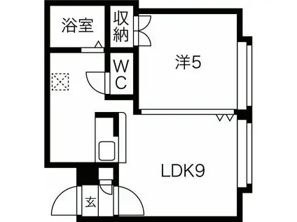 ガーデンパレス(1LDK/4階)の間取り写真