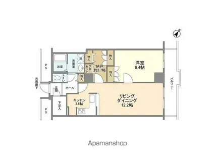 トルナーレ日本橋浜町(1SLDK/14階)の間取り写真