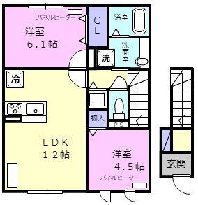 BE-WELL 苫小牧(2LDK/2階)の間取り写真