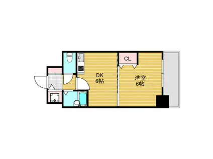 日大ロイヤル西中島(1DK/9階)の間取り写真