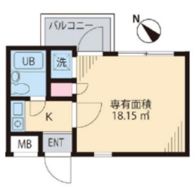 中目黒五番館(1K/1階)の間取り写真