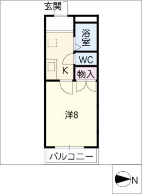 メゾン牧の里(1K/2階)の間取り写真