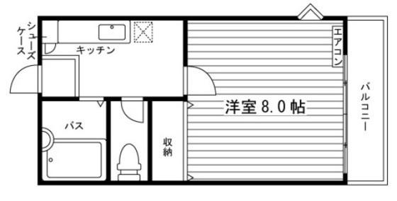 原宿コーポ(1K/2階)の間取り写真