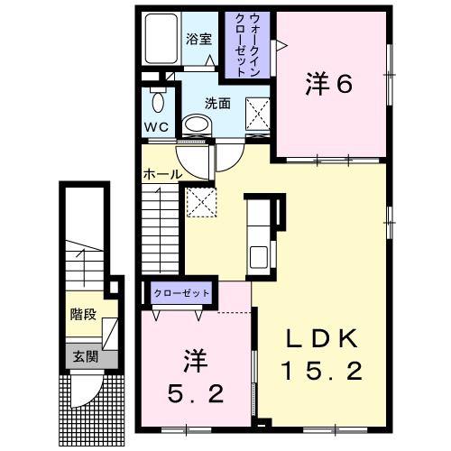 シャラロステ(2LDK/2階)の間取り写真