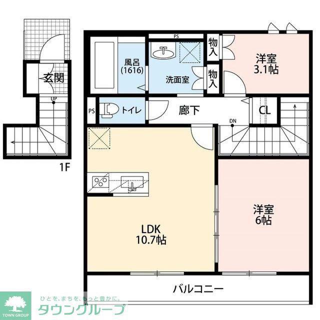 MEMORY COURT(2LDK/2階)の間取り写真