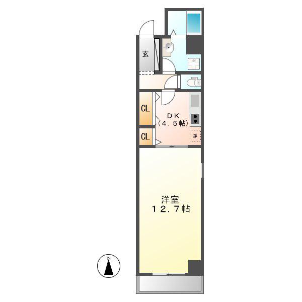 BS117(1DK/5階)の間取り写真