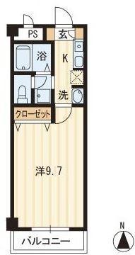 アペレス木太(1K/3階)の間取り写真