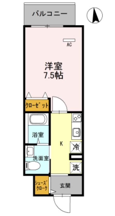 プランドール梅田(1K/7階)の間取り写真