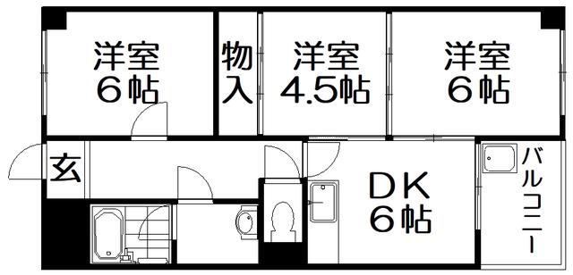 ハイツアザレア(3DK/2階)の間取り写真