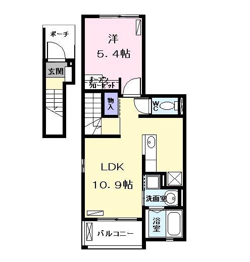 アンジュ(1LDK/2階)の間取り写真
