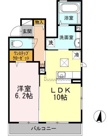サンロイヤル II(1LDK/1階)の間取り写真