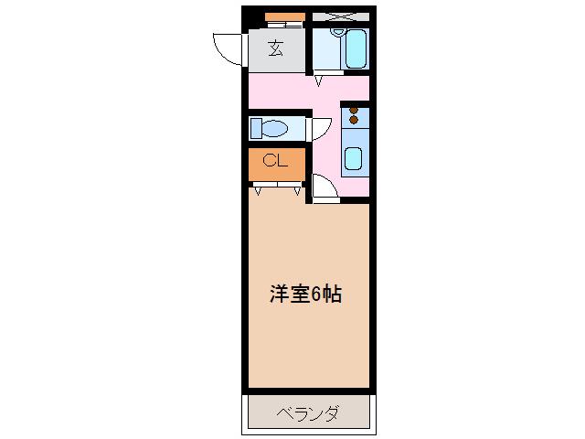 コンフォース中平(ワンルーム/2階)の間取り写真