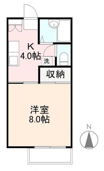アルベール屋島(1K/2階)の間取り写真