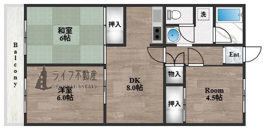 第2東大阪村橋マンション(3DK/2階)の間取り写真