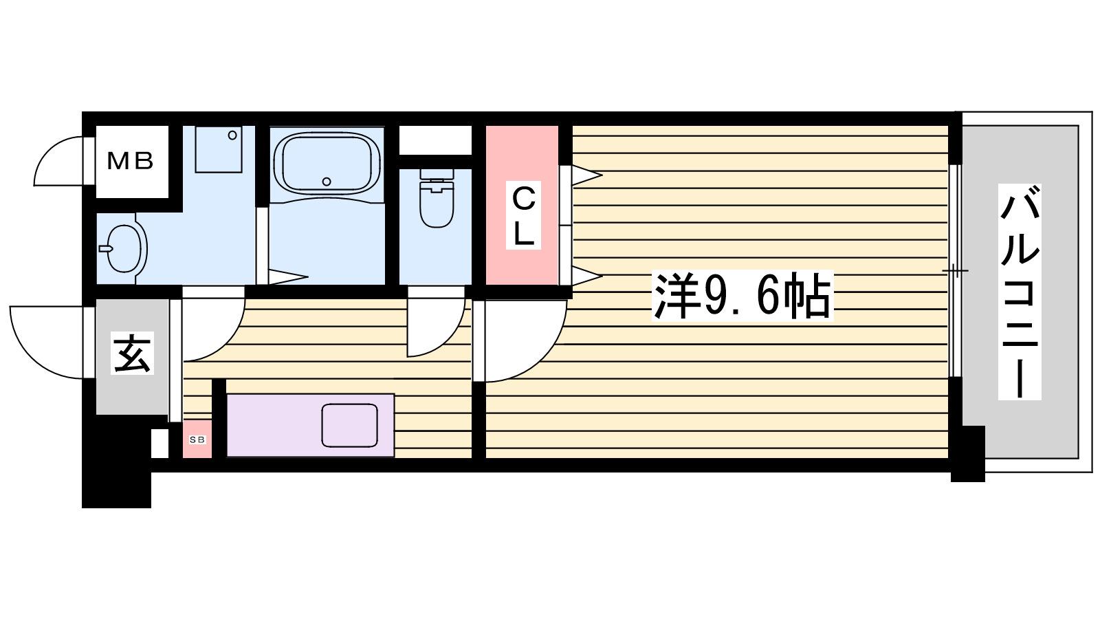 シエルオカモト(1K/1階)の間取り写真