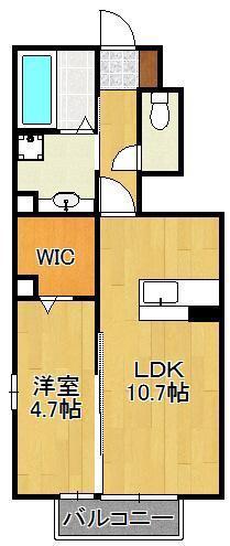 プランタン星ヶ丘V(1LDK/1階)の間取り写真