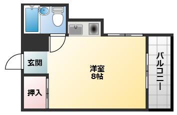 田中ハイツ(ワンルーム/3階)の間取り写真