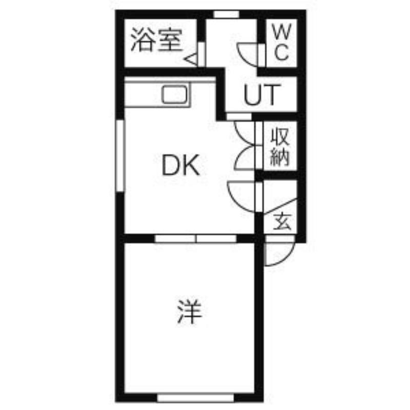 地下鉄南北線 真駒内駅 徒歩92分 2階建 築29年(1DK/2階)の間取り写真