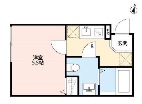 CRECIA梅田(1K/1階)の間取り写真