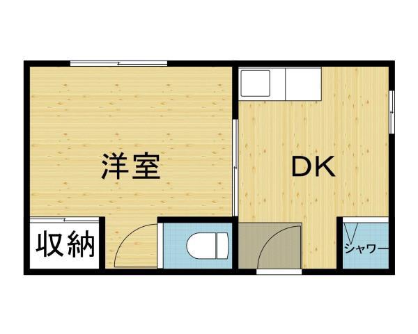 田島ハイツ(1DK/3階)の間取り写真