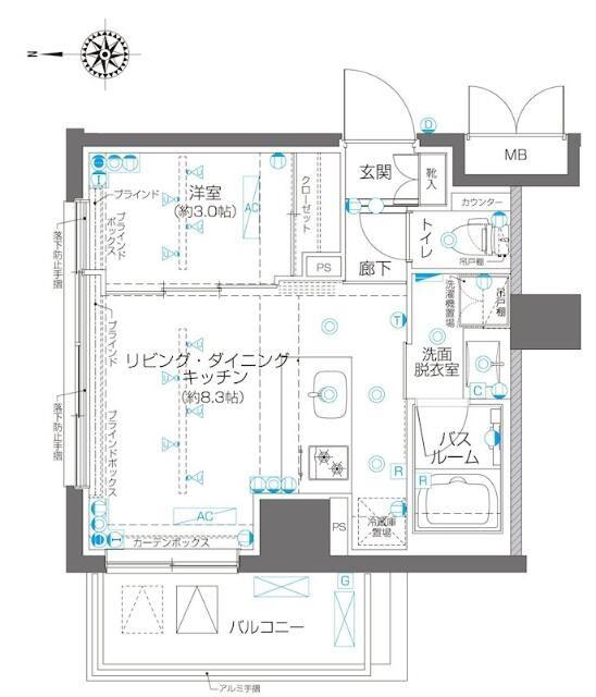 ZOOM高田馬場(1LDK/2階)の間取り写真