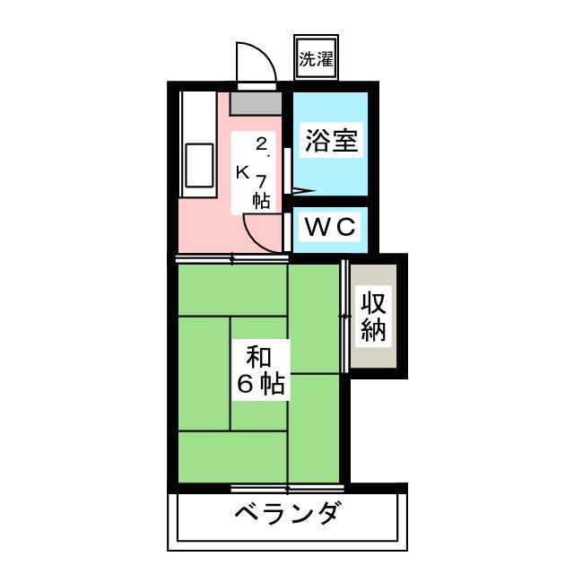 コーポ87(1K/2階)の間取り写真