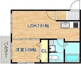 プリヴェ江坂(1LDK/1階)の間取り写真