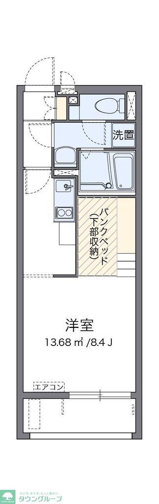 レオネクストスマイルタウンII(ワンルーム/1階)の間取り写真