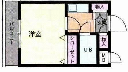 ハイネス丸友(1K/4階)の間取り写真