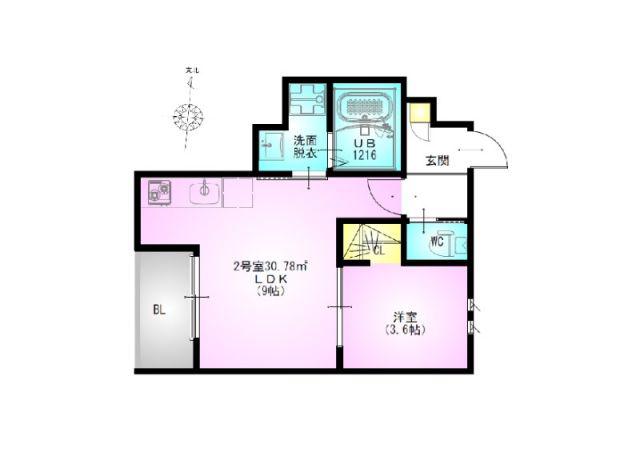 REGALEST NISSHIN(1LDK/1階)の間取り写真