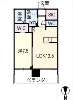 アトラスリベルタ名古屋錦(1LDK/3階)の間取り写真