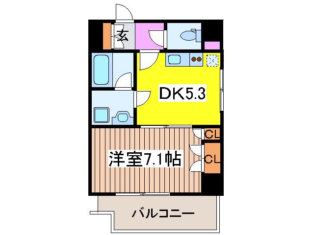 グランデミスモ(1DK/6階)の間取り写真
