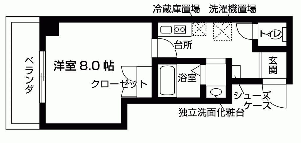 マホガニーコート(1K/3階)の間取り写真