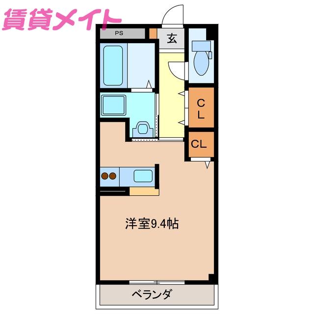 WJガーデン亀山(ワンルーム/2階)の間取り写真