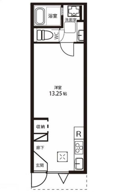 プラウド(ワンルーム/1階)の間取り写真