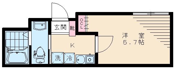 プルメリア桜台(1K/2階)の間取り写真