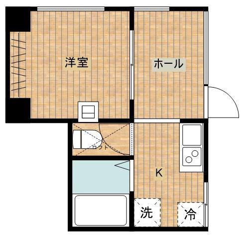 セシーズイシイ23(1DK/3階)の間取り写真