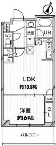 ドゥーエ大宮(1LDK/5階)の間取り写真