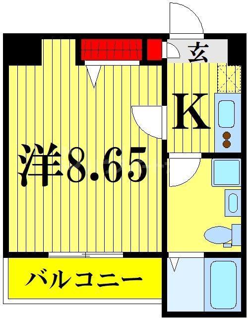グランドエグザ親水公園I(1K/3階)の間取り写真