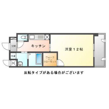 サンヴィヴェール(1K/6階)の間取り写真