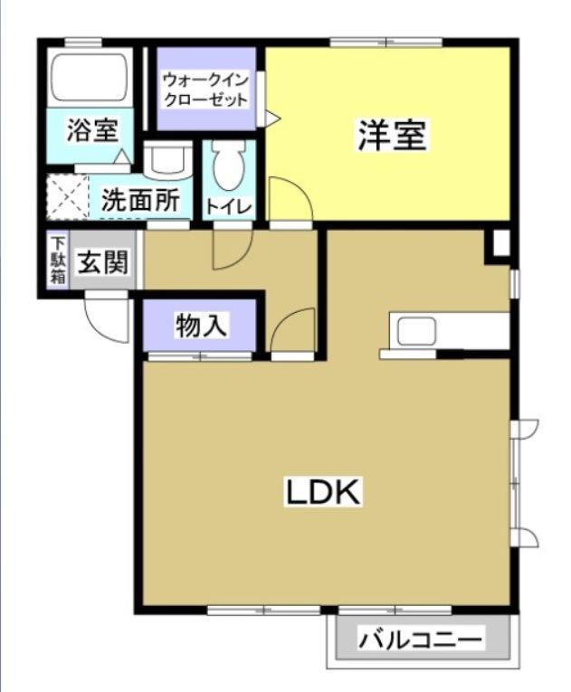 ファミーユI(1LDK/1階)の間取り写真