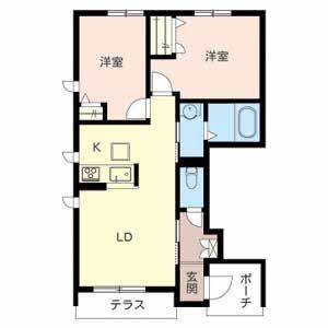 PISO MARIO A棟(2LDK/1階)の間取り写真