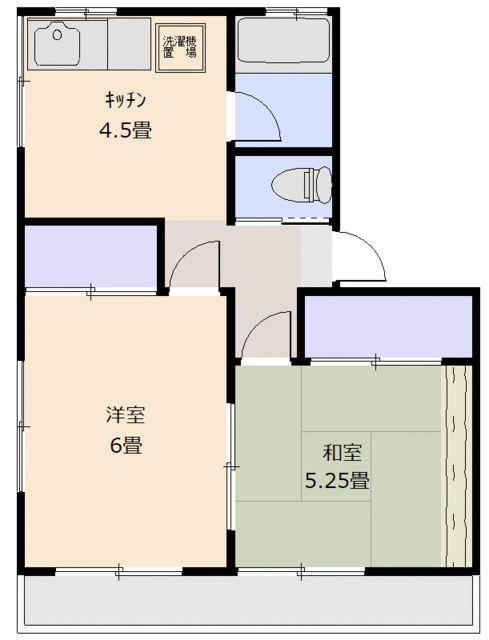 西川ビル(2K/3階)の間取り写真