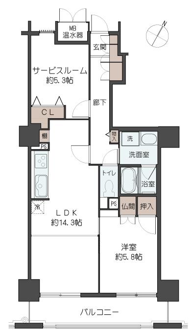 KILALA住吉(1SLDK/5階)の間取り写真
