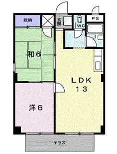 シティハイツ千種I(2LDK/1階)の間取り写真