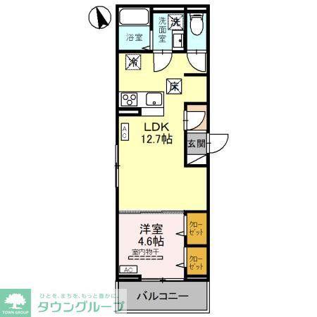 ノーブルパレス大原(1LDK/2階)の間取り写真