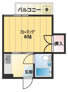 田上山元交通ビル(1K/3階)の間取り写真