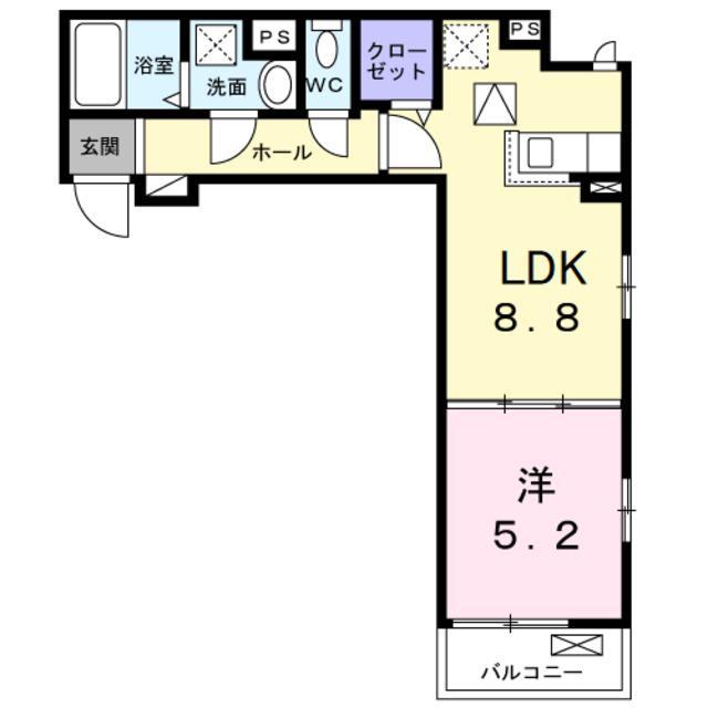 メゾンルミネ 中町(1LDK/1階)の間取り写真