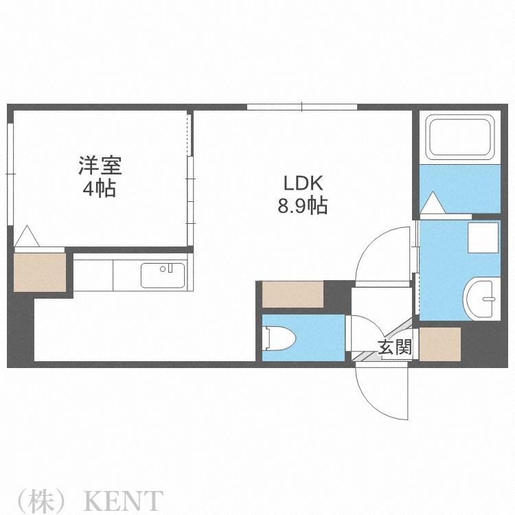 フォレスタ琴似(1LDK/3階)の間取り写真