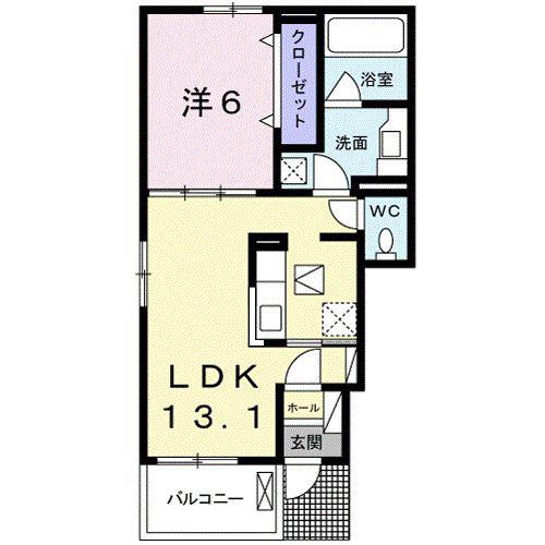 ラノ マリーボ II(1LDK/1階)の間取り写真